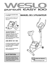 Weslo Pursuit Easy 100 Bike French Manual