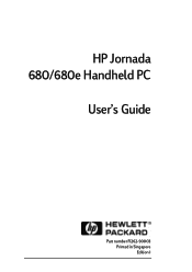HP Jornada 680 HP Jornada 680/680e Handheld PC User's Guide