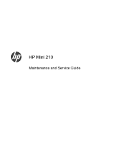 HP Mini 210-2000 HP Mini 210 - Maintenance and Service Guide