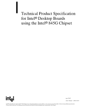 Intel D845GRG Technical Product Specification for Intel Desktop Boards using the Intel 845G Chipset