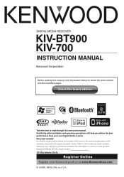 Kenwood KIV-BT900 Instruction Manual