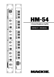 Mackie HM54 Owner's Manual
