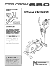 ProForm 650 Elliptical Italian Manual