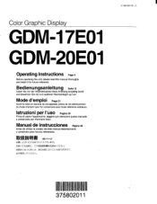 Sony GDM-20E01 Operation Guide