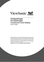 ViewSonic IFP5550 - Gen 1 IFP8650 Gen 1 User Guide