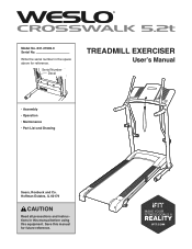 Weslo Crosswalk 5.2t Treadmill English Manual