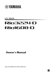 Yamaha Rio1608-D Rio3224-D/Rio1608-D Owners Manual [English]