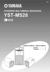 Yamaha YST-MS28 Owner's Manual