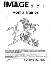 Image Fitness 570 Home Trainer English Manual