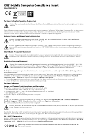 Intermec CN51 CN51 Mobile Computer Compliance Insert (Model 1015CP01U)