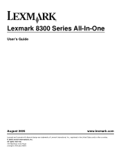 Lexmark X8350 User's Guide for Windows