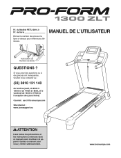 ProForm 1300 Zlt Treadmill French Manual