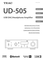 TEAC UD-505 Owners Manual Deutsch Italiano Nederlands Svenska