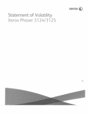 Xerox 3124 Phaser 3124/3125 Statement of Volatility