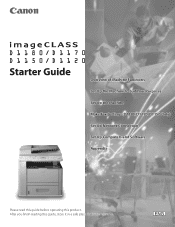 Canon D1180 imageCLASS D1180/D1170/D1150/D1120 Starter Guide