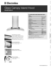 Electrolux RH36PC60GS Product Specifications Sheet (English)