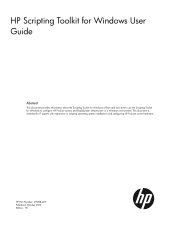 HP ProLiant ML310e HP Scripting Toolkit 9.30 for Windows User Guide