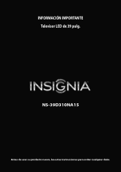 Insignia NS-39D310NA15 User Manual (Spanish)