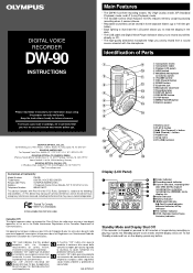 Olympus DW 90 DW-90 Instructions (English)