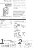 Panasonic RQSW45V RQSW35V User Guide