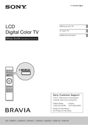 Sony KDL-60NX800 Setup Guide (Operating Instructions)
