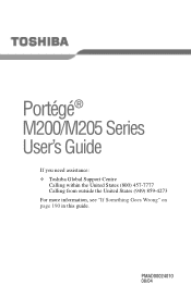 Toshiba M205-S3217 Toshiba Online Users Guide for Portege M200/M205