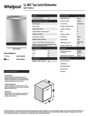 Whirlpool WDT710PAH Specification Sheet