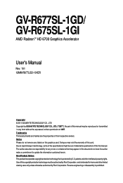 Gigabyte GV-R675SL-1GI Manual