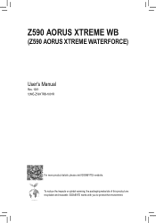 Gigabyte Z590 AORUS XTREME WATER User Manual