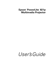 Epson 821p User Manual