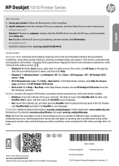 HP Deskjet 1010 Reference Guide