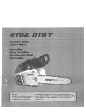 Stihl 019 T Instruction Manual