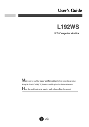 LG L192WS-BN Owner's Manual (English)