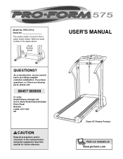 ProForm 575 Treadmill Uk Manual