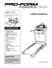 ProForm Power 995i Instruction Manual