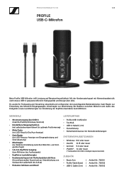 Sennheiser Profile USB Microphone Datenblatt - PROFILE USB-C-Mikrofon
