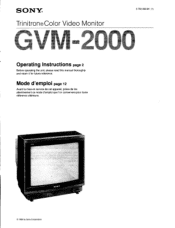 Sony GVM-2000 Operating Instructions