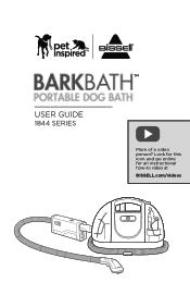 Bissell BARKBATH Portable Dog Bath and Grooming System 1844A User Guide
