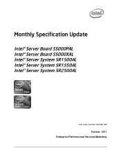 Intel BB5000XALR Specification Update