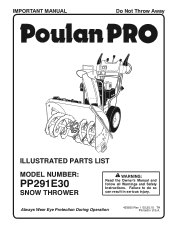 Poulan PP291E30 Parts List