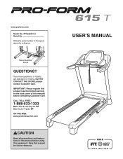 ProForm 615 T Treadmill English Manual