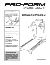ProForm 705 Zlt Treadmill Italian Manual