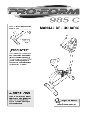 ProForm 985c Spanish Manual