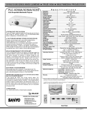 Sanyo PLC-XC50A Print Specs