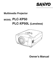 Sanyo XP50L Instruction Manual, PLC-XP50