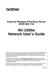 Brother International NC2200W Network User Guide