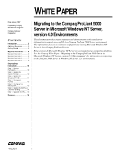 Compaq ProLiant 5000 Migrating to the Compaq ProLiant 5000 Server in Microsoft Windows NT Server, version 4.0 Environments