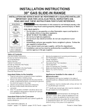 Electrolux EW30GS80RS Installation Instructions English Spanish French