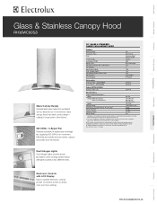 Electrolux RH36WC60GS Product Specifications Sheet (English)