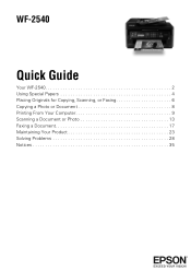 Epson WorkForce WF-2540 Quick Guide